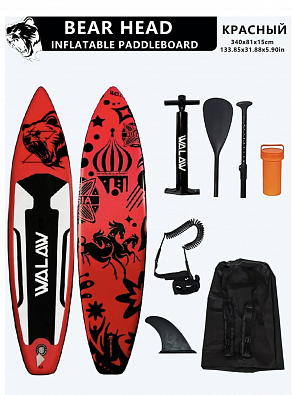 Sup board (Сапборд) Надувная доска WALAW Russia (340х81х15) до 200кг красный
